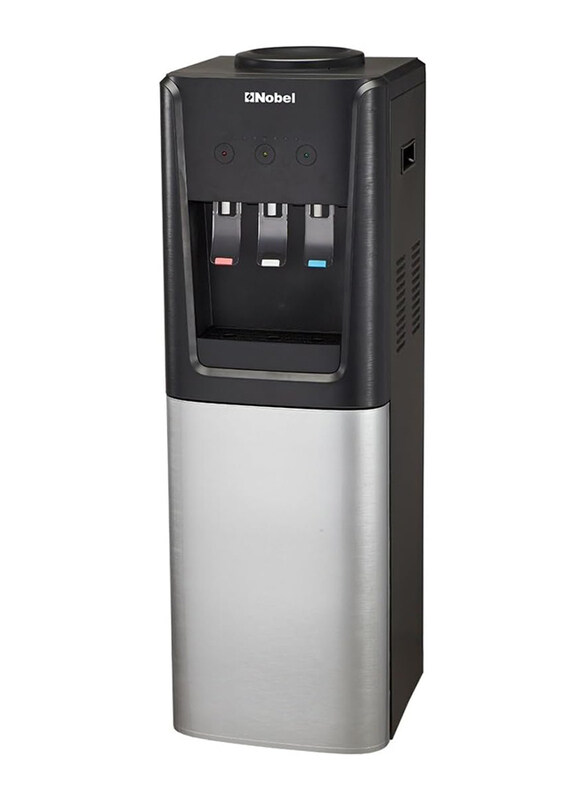 

Nobel 3-Tap Top Load Water Dispenser with Bottom Storage Cabinet, NWD1607, Black/ Silver