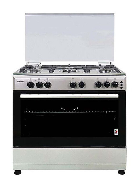 

Nobel 5-Burner Free Standing Gas Cooker, NGC9699, Silver