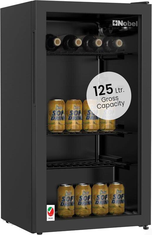 

Nobel 90 Ltr Bottle Chiller Single Glass Door, Energy Efficient, R600a Refrigerant NBC125RH Black