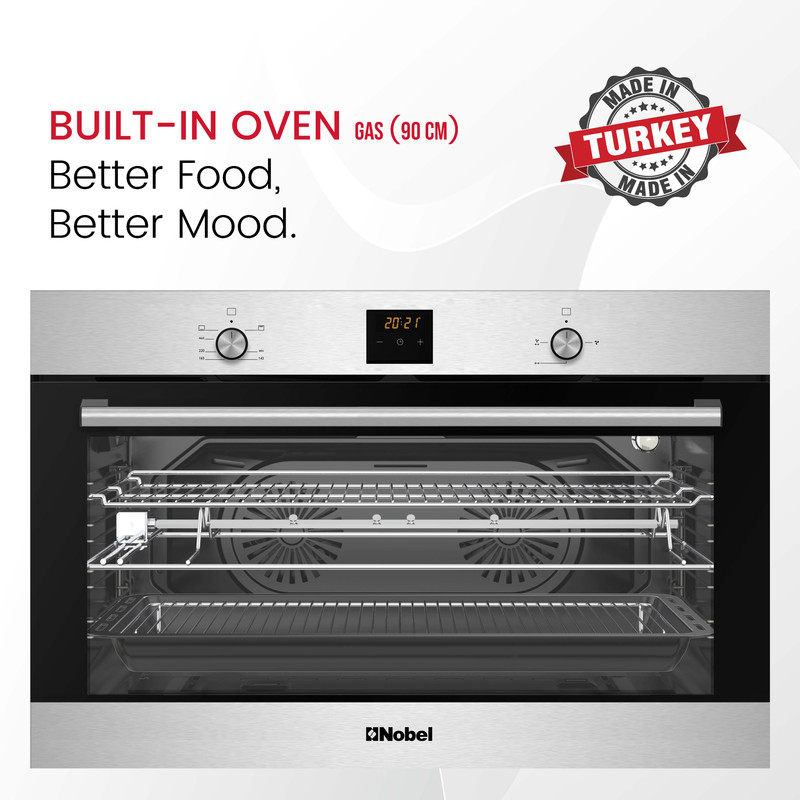 Nobel Built-in Ovens Stainless Steel 90cm Gas Grill, Silver