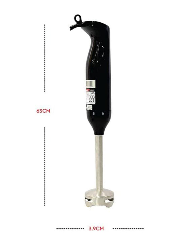 Nobel Hand Stick Blender with Detectable Stainless Steel Blending Rod, 400W, NHB12, Black
