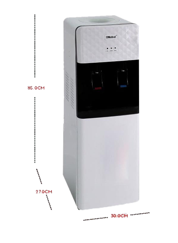 Nobel 2-Tap Hot & Cold Function Water Dispenser with Cabinet, NWD1602, White