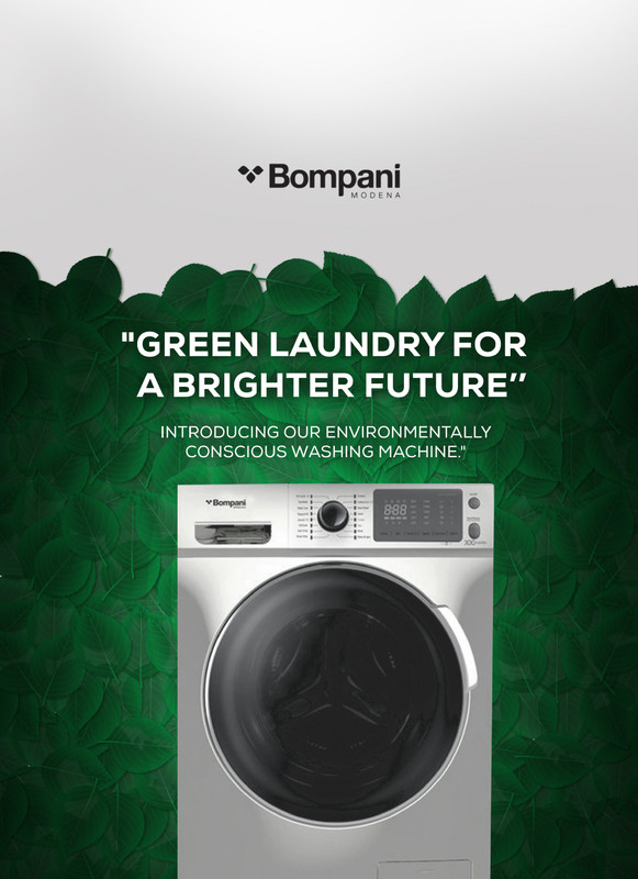 Bompani 8Kg Front Load Washing Machine, 1400 RPM, BO3003BI2878SS, Silver