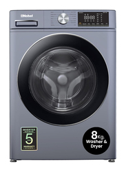 Nobel 8 KG Front Load, 5 KG Drying Capacity With 100% Dry Fully Automatic, 1400 RPM, LED Display, BLDC Inverter Motor, Washer-Dryer Combo, NWM860FS, Dark Silver