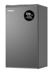 Nobel R600a Single Door Refrigerator Defrost Refrigerant Temperature Control Inside Light Inside Condenser with Glass Shelf's & Bottle Racks, 135L, NR135RSI, Silver