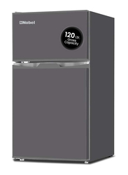 Nobel R600a Double Door Refrigerator Defrost Refrigerant 3 Star Esma Temperature Control Inside Light Adjustable Foot, 120L, NR120S, Dark Silver