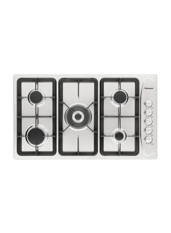 

Bompani 90cm Gas Hob Stainless Steel with Full Safety 5 Gas Burners, BO293GML, Silver