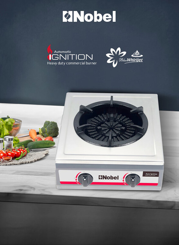 

Nobel Single Stainless Steel Gas Burner, NGT1010HDI, Silver