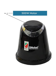 Nobel 1L Chopper with Stainless Steel Blades and Covered Protection, 600W, NCFP363, Black