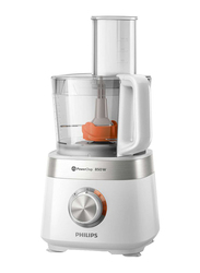 Philips 1.5L Viva Collection Food Processor, 850W, HR7530/01, White/Clear