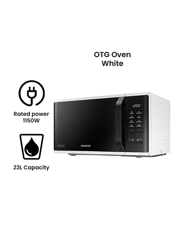 Samsung 23L Solo Microwave Oven with Quick Defrost, 800W, MS23K3513AW, White