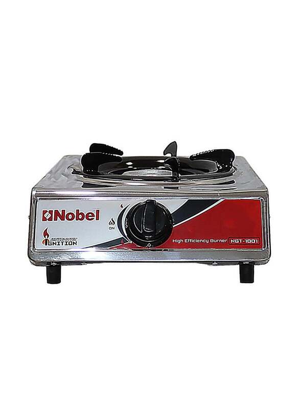 Nobel Stainless Steel Honeycomb Single Burner Gas Stove with Auto Ignition, NGT-1001, Silver