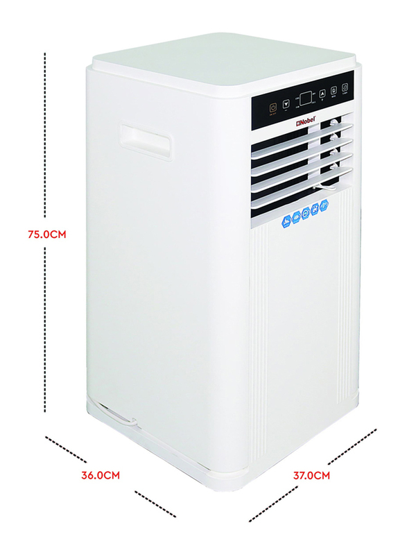 Nobel 9000 Btu Portable Air Conditioner T1 Rotary Compressor, 0.75 Ton, NPAC9000, White