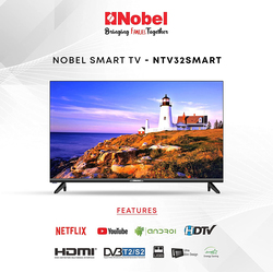 نوبل 32 بوصة HD LED تلفزيون ذكي ، NTV32SMART ، أسود