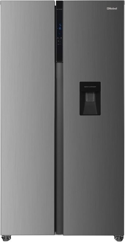 Nobel 560L Gross / 518 Capacity Side by Side Refrigerator, Water Dispenser, NR620WDI Silver