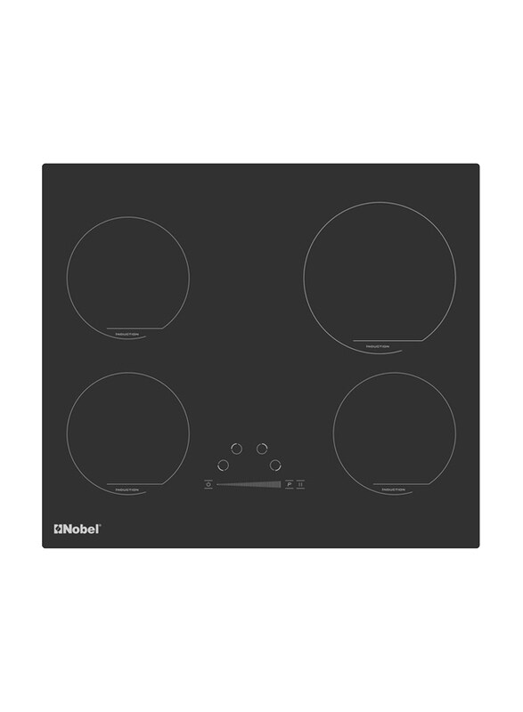 

Nobel Induction Cooker Glass Black 60cm Led Light 4 Zones Touch Control, Black