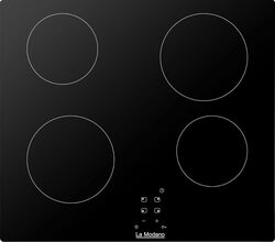 La Modano 60 cm Electric Ceramic Hob With Touch Control with 4 Zones, 9 Stages, Timer, Child Lock, Overflow Security, and Residual Heat Indicator - LMBH603VT Black
