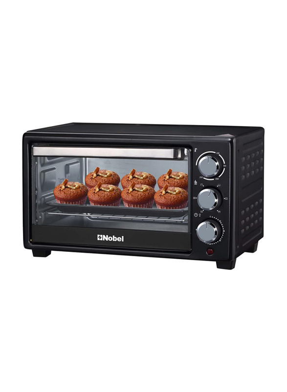 Nobel 18L Electric Oven with 3 Knob Control, 1280W, NEO20, Black