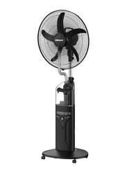 Nobel 16-inch Fan Blade Rechargable Mist Standing Fan with 4 Stack Bright LED, NF888MRC, Black