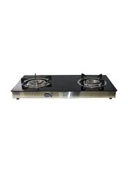 Nobel Stainless Steel 2-Burner Gas Stove with Brass Auto Ignition, NGT2111, Silver