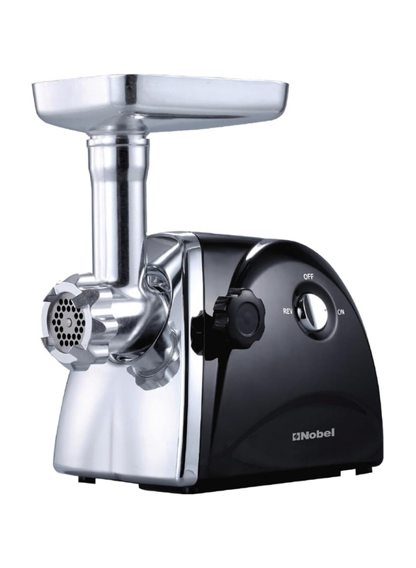 Nobel Meat Grinder with Stainless Steel Cutting Blade and Fine, NMG205, Silver/Black