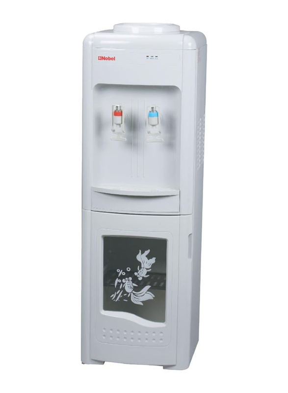 Nobel 2-Taps Hot and Cold Water Dispenser with Cabinet, 550W, NWD1560, White