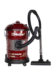 Nobel Drum Vacuum Cleaner with 25 Litre Dust Bag Capacity Solid & Durable Iron Tank Accessory Holder Dust Indicator Low Noise, NVC2525, Red