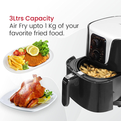 Nobel 4L Air Fryer with Detachable Non-Stick Drawer & Frying Basket & LED Light, 1300W, NAF4000, Black