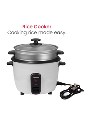 Nobel 1.5L Rice Cooker with Thermal Fuse & Tempered Glass Lid, 500W, NRC150, White