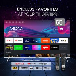 Nobel 65 Inch Diamond UHD VIDAA 4K Smart TV with VIDAA Voice Dolby Vision Bluetooth & WiFi UHD65VID Silver 2024 Model One Year Warranty