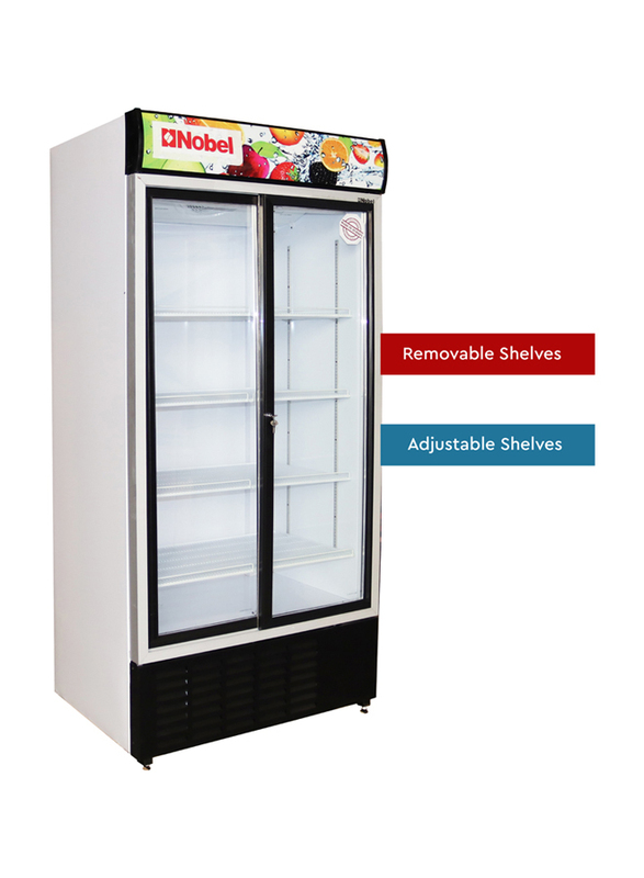 Nobel Showcase Chiller Single Door Sliding Wire Shelves Mechanical Turkey, 876L, NSF1000T, White