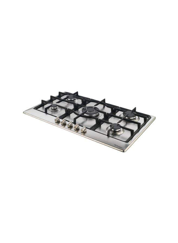 Bompani 90cm Stainless Steel Full Safety Auto Ignition 5 Burner Gas Hobs, BO293MV, Silver