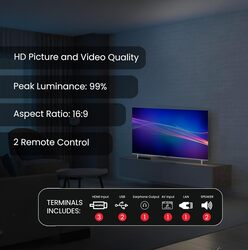 Nobel 100 Inch Diamond UHD VIDAA 4K Smart TV with VIDAA Voice Dolby Vision Bluetooth & WiFi UHD100VID Silver 2024 Model One Year Warranty