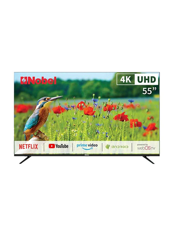 Nobel 55-Inch Flat 4K UHD LED Smart TV, NOB55UAU1HTN, Black