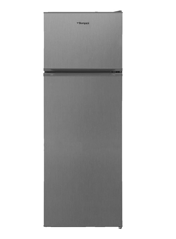 

Bompani 216L Defrost Recessed Handle R600A Outside Condenser Double Door Refrigerator, BR240SS, Silver