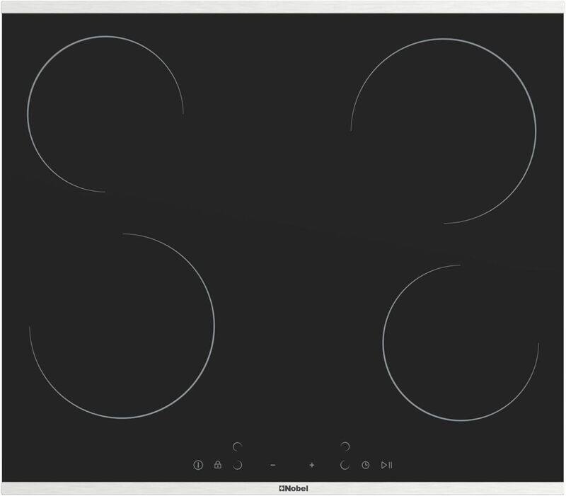 

Nobel 60cm Built-in Hobs, Vitroceramic (Hilight), 4 Cooking Zones, NBH6041V Black