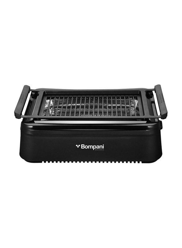 Bompani Indoor Smokeless Grill with Infrared Technology BBQ Grill, 1600W, BBQ007, Black