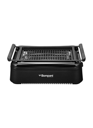 Bompani Indoor Smokeless Grill with Infrared Technology BBQ Grill, 1600W, BBQ007, Black