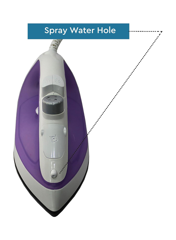 Nobel Steam Iron Variable & Vertical Steam with Non Stick Soleplate and Ergonomic Handle, NSI243, Purple