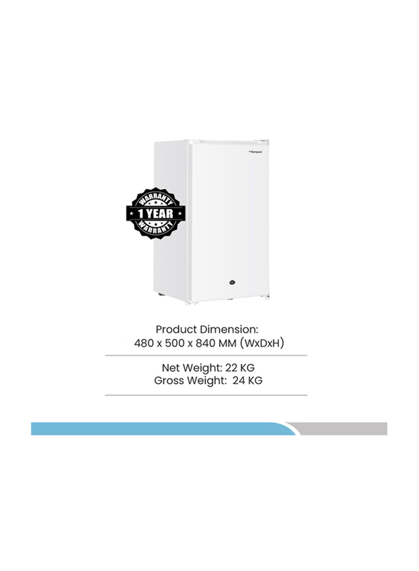 Bompani 146 Litres Single Door Refrigerator, BR146, White