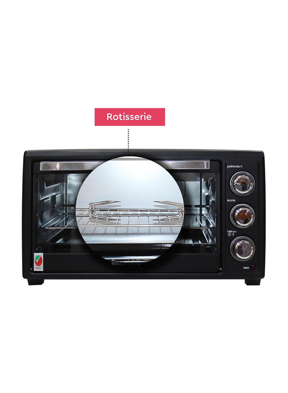 Nobel 35L Electric Oven with 3 Knob Control, 1500W, NEO36, Black