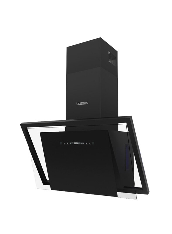 

La Modano 90cm Slide Draft Hood, Black Painting+Tempered Glass, 3 Speed Handwave Sensor Touch, With 2 Piece Carbon Filter, LMSH90B
