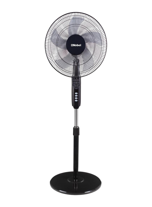 Nobel 16-inch with 3 Speed 5 Highlight Efficient Blades & 90 Degree Oscillation Stand Fan with Multi Speed Function, NF150, Black