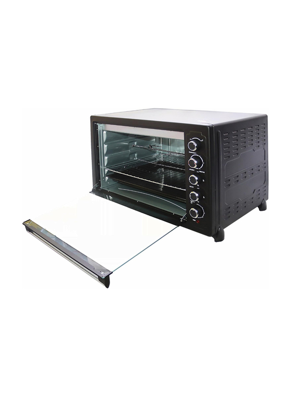 Nobel 105 Litres Electric Oven with 5 Knob Control & has Enameled Square Tray Bake Pan Grill Convection Rotisserie & Inner Lamp, Black