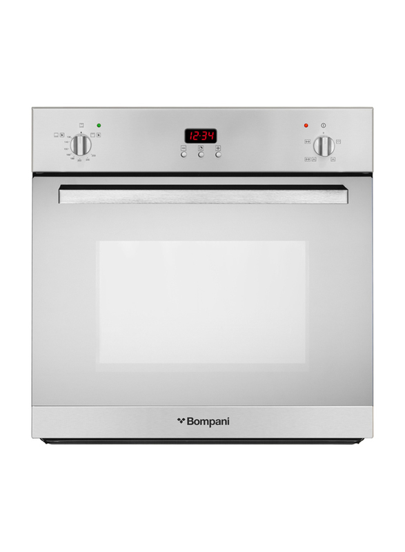 Bompani 60cm Stainless Steel Gas Built-in Oven with Turbo Fan, BO243JGL, Silver