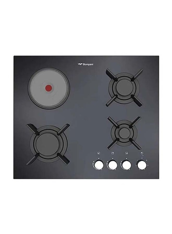 Bompani 1 Hot Plate 3 Gas Burners Built in Hobs, Auto Ignition, BO237VAL, Black