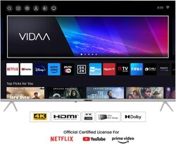 Nobel 65 Inch Diamond UHD VIDAA 4K Smart TV with VIDAA Voice Dolby Vision Bluetooth & WiFi UHD65VID Silver 2024 Model One Year Warranty