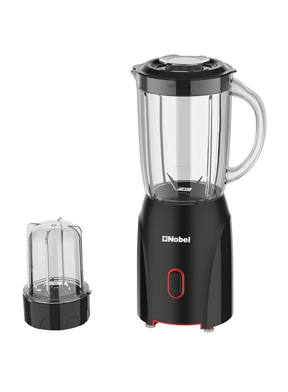 Nobel 0.6L 2-in-1 Blender with Grinder Jar, 200W, NB110L, Black