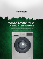 Bompani 7kg 1200 RPM Front Load Washing Machine with 15 Programme Knob & 5 Push Button, BI2877, Silver