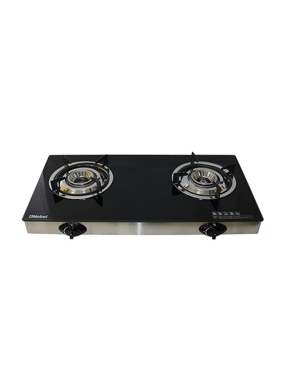 

Nobel Top Auto Ignition Gas Stove with Dual Gas Burner, NGT2111, Black